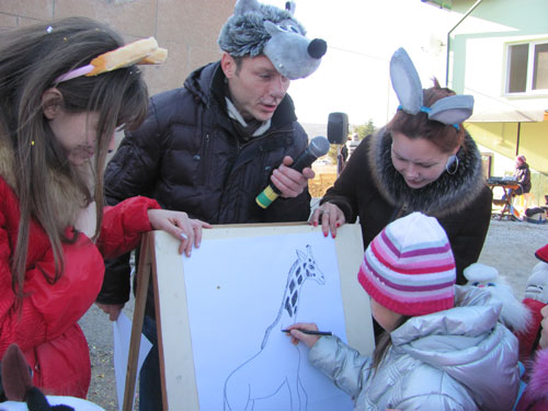Новогоднее представление в поселке Железнодорожное, 1 января 2013 года