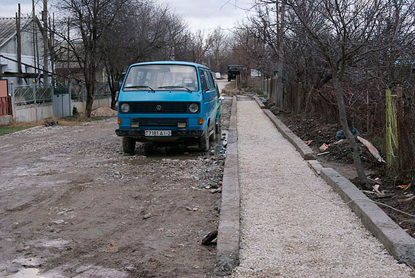 Строительство дороги в поселке Железнодорожное